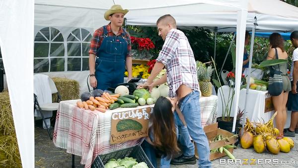 Lustful farmer's wife Eva gets her juicy pussy banged at a public fair
