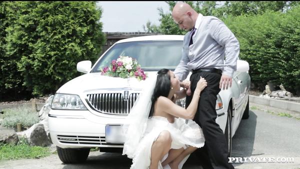 Dirty bride takes her chauffeur's cock before her wedding