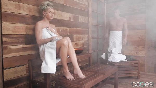 Perfect body busty teen Jessa gets fucked in the sauna
