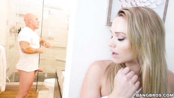 Sympathetic blonde girl seduces her naive stepbrother