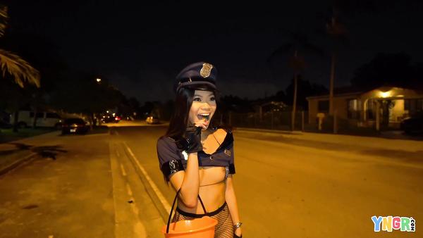 Hot Bitch Really Bad Girl! Gets Fucked On A Halloween Night