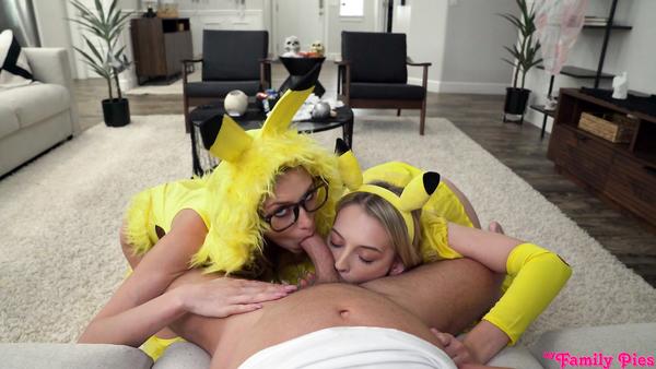 Young Girls In Pikachu Costumes Fuck Their Step Brother