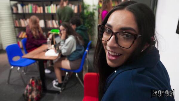 Naughty Nerd Seduces Her Boyfriend in Their College Library